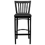 Flash Furniture HERCULES Series Traditional Metal School House Back Restaurant Barstool, Black, 2-Pieces/Pack (2XU6R8BSCHBBKV)~#|#~sp152804036_sc7