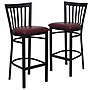 Flash Furniture HERCULES Traditional Metal School House Back Restaurant Barstool, Black/Burgundy, 2-Pieces/Pack (2XU6R8BSCHBBGV)~#|#~sp152804051_sc7