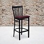 Flash Furniture HERCULES Traditional Metal School House Back Restaurant Barstool, Black/Burgundy, 2-Pieces/Pack (2XU6R8BSCHBBGV)~#|#~sp152804052_sc7