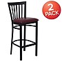 Flash Furniture HERCULES Traditional Metal School House Back Restaurant Barstool, Black/Burgundy, 2-Pieces/Pack (2XU6R8BSCHBBGV)~#|#~sp152804053_sc7