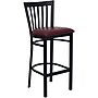 Flash Furniture HERCULES Traditional Metal School House Back Restaurant Barstool, Black/Burgundy, 2-Pieces/Pack (2XU6R8BSCHBBGV)~#|#~sp152804056_sc7