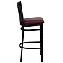 Flash Furniture HERCULES Traditional Metal School House Back Restaurant Barstool, Black/Burgundy, 2-Pieces/Pack (2XU6R8BSCHBBGV)~#|#~sp152804057_sc7