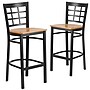 Flash Furniture HERCULES Traditional Metal Window Back Restaurant Barstool, Black/Natural Wood, 2-Pieces/Pack (2XU6R7BWINBARNW)~#|#~sp152804073_sc7