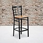 Flash Furniture HERCULES Traditional Metal Window Back Restaurant Barstool, Black/Natural Wood, 2-Pieces/Pack (2XU6R7BWINBARNW)~#|#~sp152804074_sc7