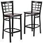 Flash Furniture HERCULES Series Traditional Metal Window Back Restaurant Barstool, Black/Walnut, 2-Pieces/Pack (2XU6R7BWINBARWW)~#|#~sp152804097_sc7