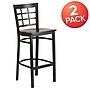 Flash Furniture HERCULES Series Traditional Metal Window Back Restaurant Barstool, Black/Walnut, 2-Pieces/Pack (2XU6R7BWINBARWW)~#|#~sp152804102_sc7