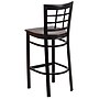 Flash Furniture HERCULES Series Traditional Metal Window Back Restaurant Barstool, Black/Walnut, 2-Pieces/Pack (2XU6R7BWINBARWW)~#|#~sp152804104_sc7