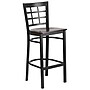 Flash Furniture HERCULES Series Traditional Metal Window Back Restaurant Barstool, Black/Walnut, 2-Pieces/Pack (2XU6R7BWINBARWW)~#|#~sp152804105_sc7