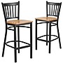 Flash Furniture HERCULES Traditional Metal Vertical Back Barstool, Black/Natural Wood, 2-Pieces/Pack (2XUDG6R6BVRTNTW)~#|#~sp152804238_sc7