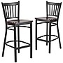 Flash Furniture HERCULES Traditional Metal Vertical Back Restaurant Barstool, Black/Walnut, 2-Pieces/Pack (2XUDG6R6BVRTWAW)~#|#~sp152804248_sc7