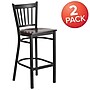 Flash Furniture HERCULES Traditional Metal Vertical Back Restaurant Barstool, Black/Walnut, 2-Pieces/Pack (2XUDG6R6BVRTWAW)~#|#~sp152804250_sc7