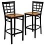 Flash Furniture HERCULES Series Traditional Metal Window Back Restaurant Barstool, Black/Cherry, 2-Pieces/Pack (2XU6R7BWINBCHW)~#|#~sp152804273_sc7