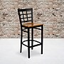 Flash Furniture HERCULES Series Traditional Metal Window Back Restaurant Barstool, Black/Cherry, 2-Pieces/Pack (2XU6R7BWINBCHW)~#|#~sp152804274_sc7