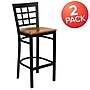 Flash Furniture HERCULES Series Traditional Metal Window Back Restaurant Barstool, Black/Cherry, 2-Pieces/Pack (2XU6R7BWINBCHW)~#|#~sp152804275_sc7