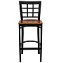 Flash Furniture HERCULES Series Traditional Metal Window Back Restaurant Barstool, Black/Cherry, 2-Pieces/Pack (2XU6R7BWINBCHW)~#|#~sp152804280_sc7