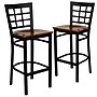 Flash Furniture HERCULES Traditional Metal Window Back Restaurant Barstool, Black/Mahogany, 2-Pieces/Pack (2XU6R7BWINBMAW)~#|#~sp152804300_sc7