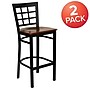 Flash Furniture HERCULES Traditional Metal Window Back Restaurant Barstool, Black/Mahogany, 2-Pieces/Pack (2XU6R7BWINBMAW)~#|#~sp152804302_sc7