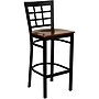 Flash Furniture HERCULES Traditional Metal Window Back Restaurant Barstool, Black/Mahogany, 2-Pieces/Pack (2XU6R7BWINBMAW)~#|#~sp152804306_sc7