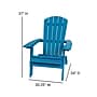 Flash Furniture Charlestown All-Weather Poly Resin Folding Adirondack Chairs with Side Table, Blue, 3/Set (JJC145052T141BU)~#|#~sp152804325_sc7