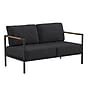 Flash Furniture Lea Indoor/Outdoor Patio Loveseat with Cushions, Black/Charcoal (GM2010272SCH)~#|#~sp152804776_sc7