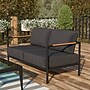 Flash Furniture Lea Indoor/Outdoor Patio Loveseat with Cushions, Black/Charcoal (GM2010272SCH)~#|#~sp152804779_sc7