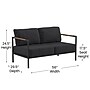 Flash Furniture Lea Indoor/Outdoor Patio Loveseat with Cushions, Black/Charcoal (GM2010272SCH)~#|#~sp152804782_sc7