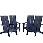 Flash Furniture Sawyer All-Weather Poly Resin Wood Adirondack Chairs, Navy, 4/Pack (4JJC14509NV)~#|#~sp152804811_sc7