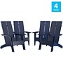 Flash Furniture Sawyer All-Weather Poly Resin Wood Adirondack Chairs, Navy, 4/Pack (4JJC14509NV)~#|#~sp152804817_sc7