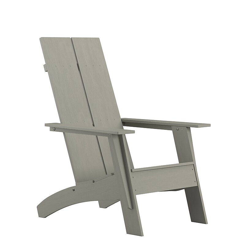 Flash Furniture Sawyer Poly Resin Wood Adirondack Chair, Gray (JJC14509GY) image 1