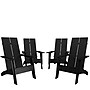 Flash Furniture Sawyer All-Weather Poly Resin Wood Adirondack Chairs, Black, 4/Pack (4JJC14509BK)~#|#~sp152804993_sc7