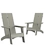 Flash Furniture Sawyer All-Weather Poly Resin Wood Adirondack Chairs, Gray, 2/Pack (2JJC14509GY)~#|#~sp152805014_sc7
