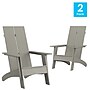 Flash Furniture Sawyer All-Weather Poly Resin Wood Adirondack Chairs, Gray, 2/Pack (2JJC14509GY)~#|#~sp152805020_sc7