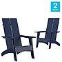 Flash Furniture Sawyer All-Weather Poly Resin Wood Adirondack Chairs, Navy, 2/Pack (2JJC14509NV)~#|#~sp152805133_sc7