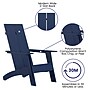 Flash Furniture Sawyer All-Weather Poly Resin Wood Adirondack Chairs, Navy, 2/Pack (2JJC14509NV)~#|#~sp152805135_sc7