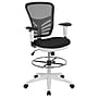 Flash Furniture Mesh Ergonomic Drafting Chair with Adjustable Foot Ring and Lumbar Support, Black/White (HL00011CWHITE)~#|#~sp152883640_sc7