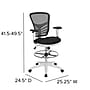 Flash Furniture Mesh Ergonomic Drafting Chair with Adjustable Foot Ring and Lumbar Support, Black/White (HL00011CWHITE)~#|#~sp152883650_sc7