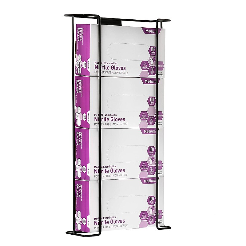 Alpine Industries Quadruple Box Wire Wall Mount Glove Dispense, Black (485-05-BLA) image 1