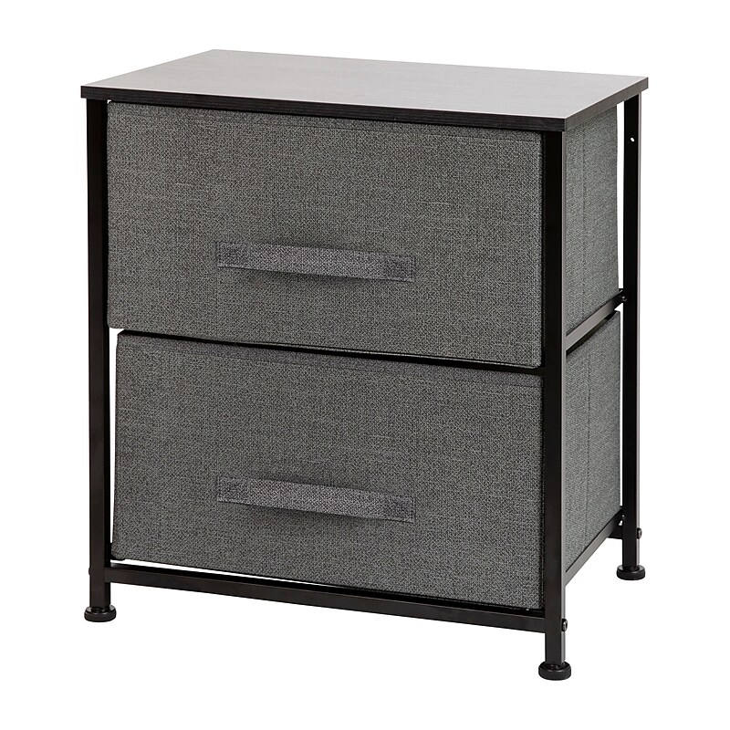 Flash Furniture 2 Drawer Nightstand, Black/Dark Gray (WX5L200BKGR) image 1