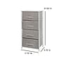 Flash Furniture 4 Drawer Vertical Storage Dresser, White/Light Gray (WX5L203XWHGR)~#|#~sp152885414_sc7
