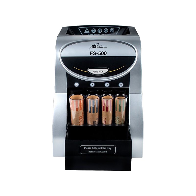 Nadex Coins Coin Sorter, 4 Compartments, Black/Silver (FS-500) image 1