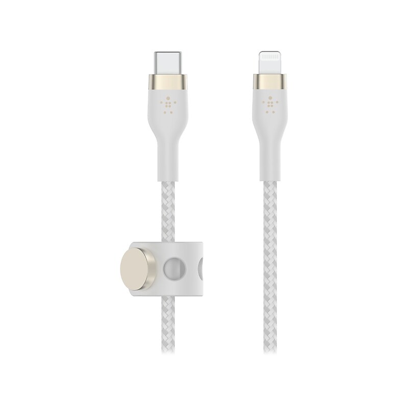 Belkin BOOST CHARGE PRO Flex 6.6' USB Type-C to Lightning Power Cable, Male to Male, White (CAA011BT2MWH) image 1