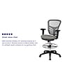 Flash Furniture Mesh Ergonomic Drafting Chair with Adjustable Foot Ring and Lumbar Support, Light Gray/Black (HL00011CBKLTGY)~#|#~sp152886181_sc7