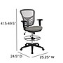 Flash Furniture Mesh Ergonomic Drafting Chair with Adjustable Foot Ring and Lumbar Support, Light Gray/Black (HL00011CBKLTGY)~#|#~sp152886184_sc7