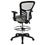 Flash Furniture Mesh Ergonomic Drafting Chair with Adjustable Foot Ring and Lumbar Support, Light Gray/Black (HL00011CBKLTGY)~#|#~sp152886188_sc7