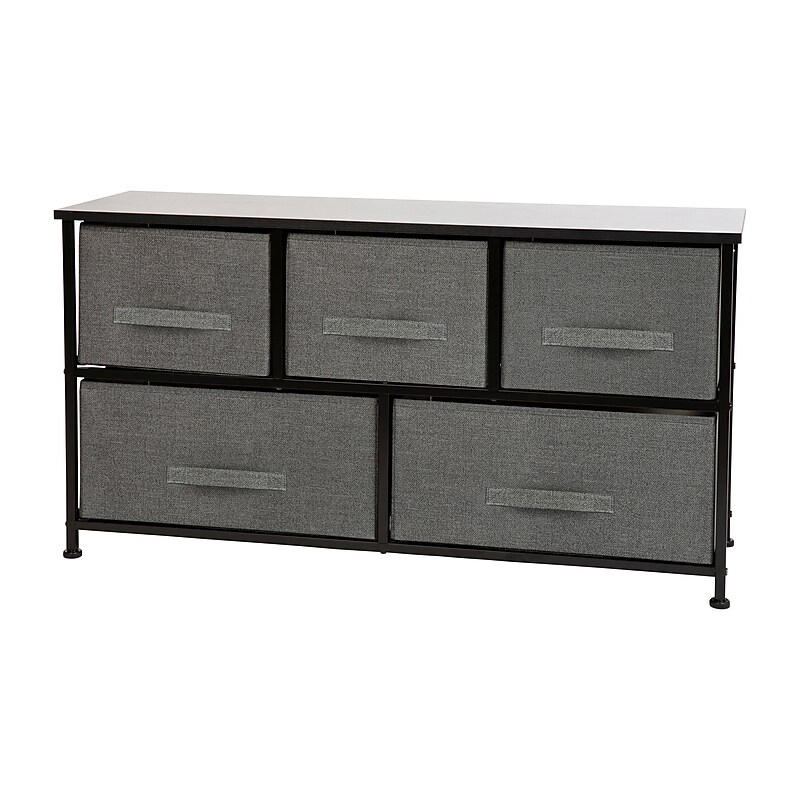 Flash Furniture 5 Drawer Vertical Storage Dresser, Black/Dark Gray (WX5L206XBKGR) image 1