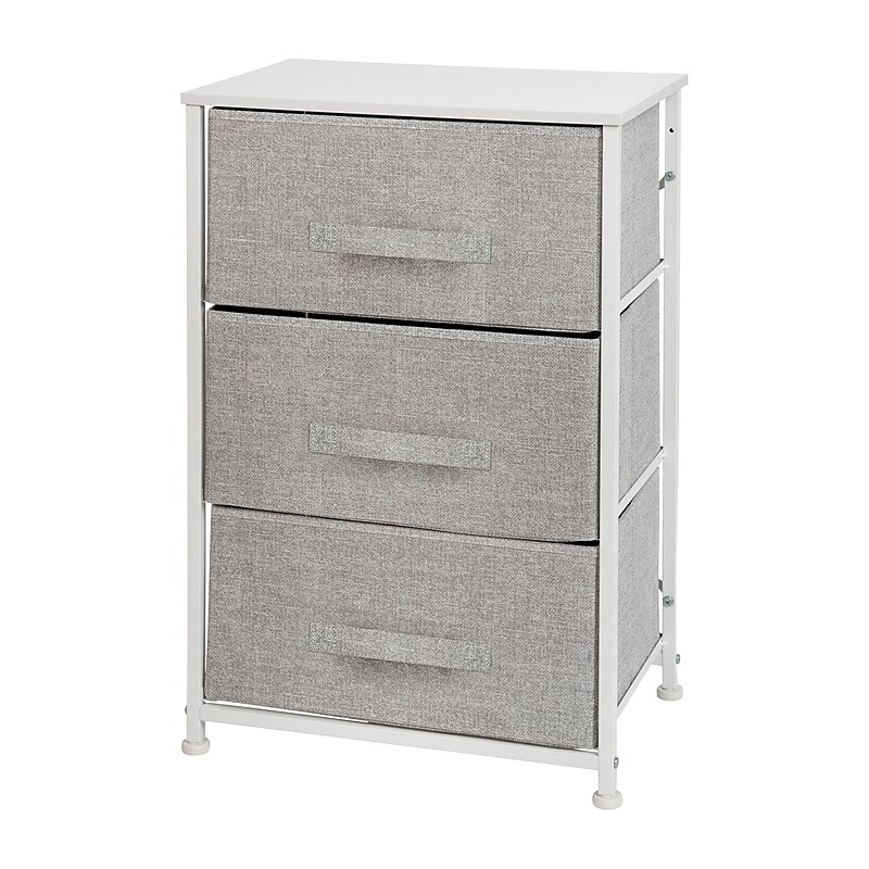 Flash Furniture 3 Drawer Vertical Storage Dresser, White/Light Gray (WX5L20XWHGR) image 1