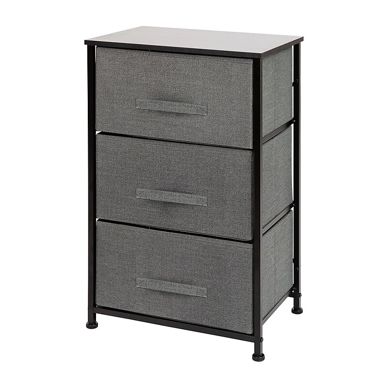 Flash Furniture 3 Drawer Vertical Storage Dresser, Black/Dark Gray (WX5L20XBKGR) image 1