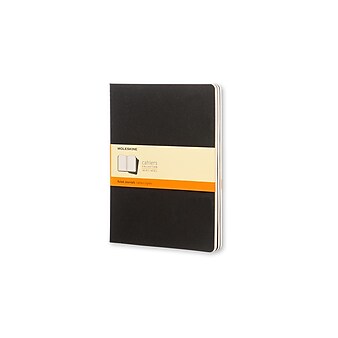 Moleskine Cahier Journal, 7.5" x 9.75", Narrow Ruled, Black, 120 Pages, 3/Pack (705014)