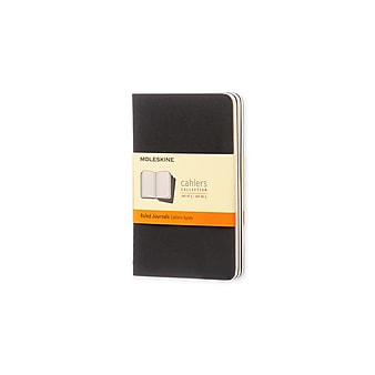 Moleskine Cahier Pocket Journal, 3.5" x 5.5", Narrow Ruled, Black, 64 Pages, 3/Pack (704895)