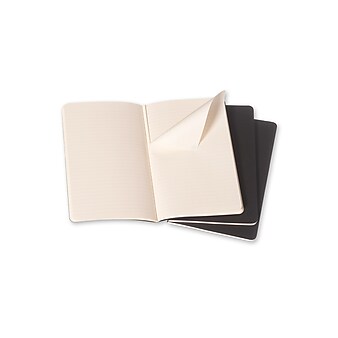 Moleskine Cahier Pocket Journal, 3.5" x 5.5", Narrow Ruled, Black, 64 Pages, 3/Pack (704895)